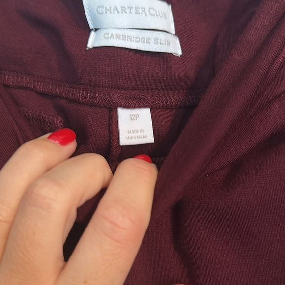 Charter Club Maroon Pants size 12P women’s - Picture 5 of 6